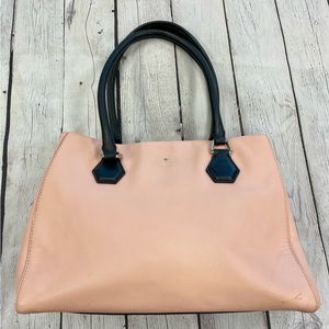 *SOLD* Kate Spade Blush Pink & Black Leather Large Satchel Handbag
